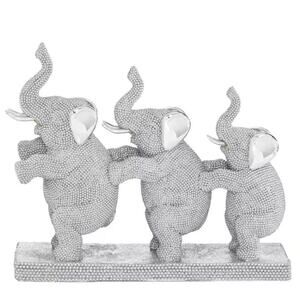 Whimsical Dancing Elephants Conga Chorus Line Sculpture Figurine Statue Decor